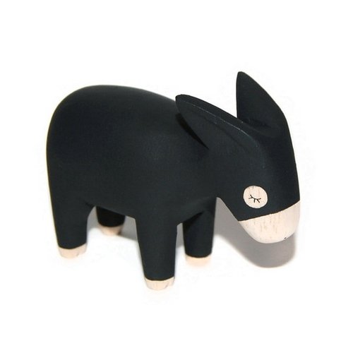 T-Lab Wooden Donkey figure, produced by T-Lab. Front view.