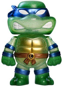 Teenage Mutant Ninja Turtle Hikari - Glitter Leonardo figure by Nickelodeon, produced by Funko. Front view.