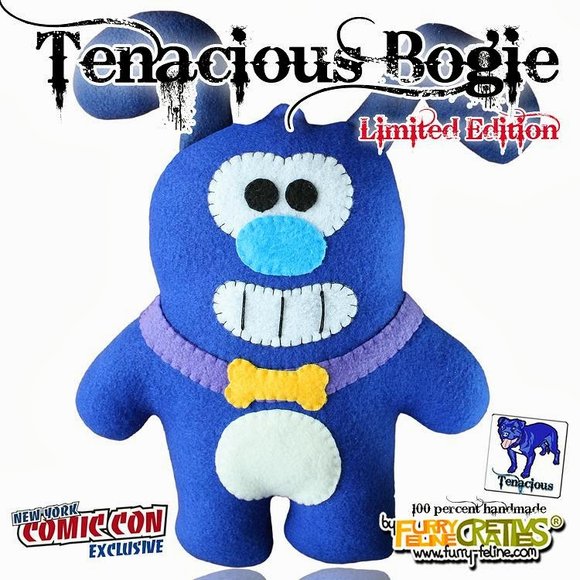 Tenacious Bogie figure by Cheri Ong, produced by Furry Feline Creatives. Front view.