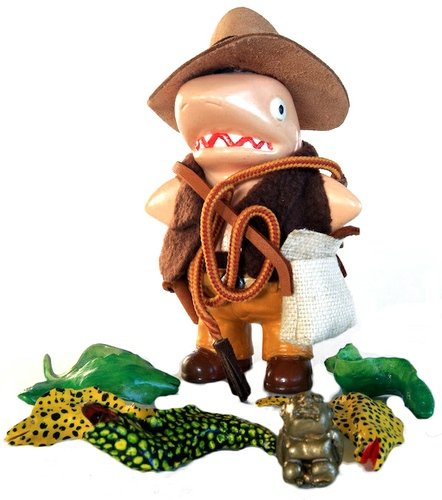 Findiana Jones and the Raiders of the Lost Shark figure by Tessa Yvonne Morrison. Front view.