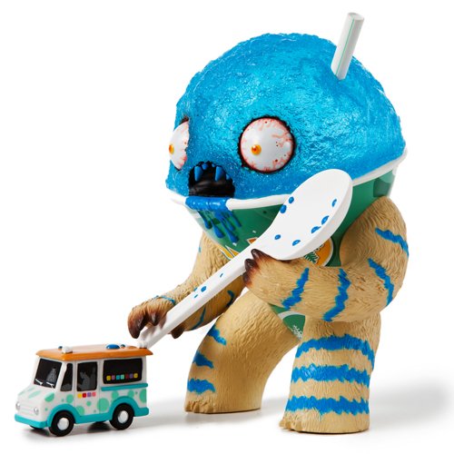 The Abominable Snowcone: Blueberry figure by Jason Limon, produced by Martian Toys. Side view.