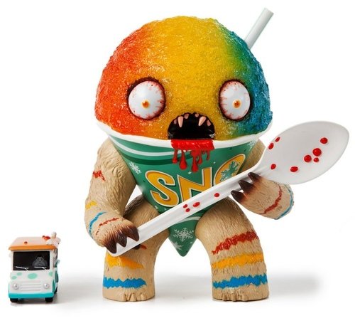 The Abominable Snowcone: Rainbow figure by Jason Limon, produced by Martian Toys. Front view.
