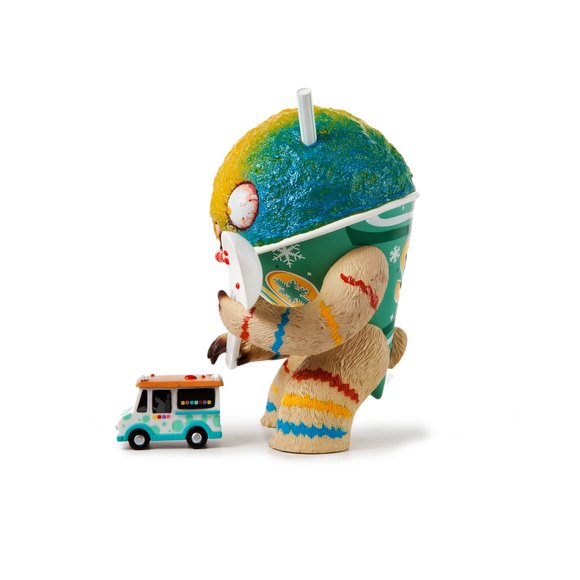 The Abominable Snowcone: Rainbow figure by Jason Limon, produced by Martian Toys. Side view.