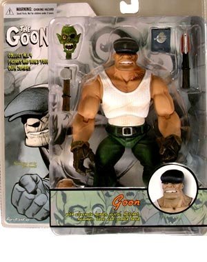 The Goon figure by Eric Powell, produced by Mezco Toyz. Packaging.