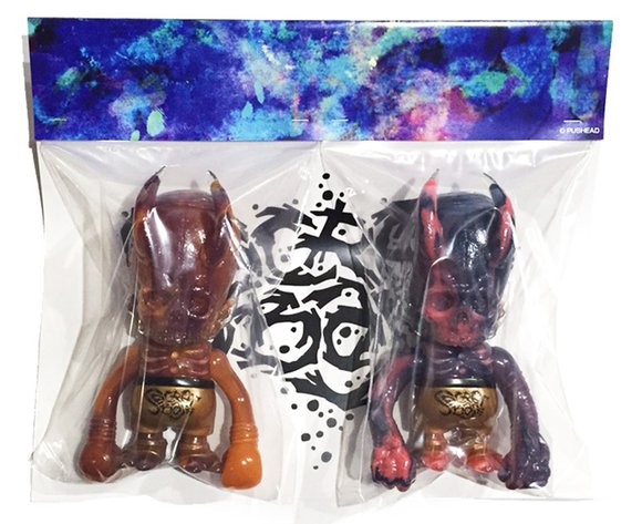 the harajuku secret farewell blazing skullHevi tag team pit tossing unit (#02) figure by Pushead, produced by Secret Base. Packaging.