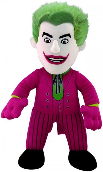The Joker figure by Dc Comics, produced by Bleacher Creatures. Front view.