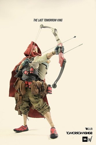 The Last Tomorrow King and The Archer figure by Ashley Wood, produced by Threea. Front view.