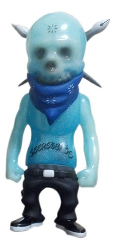 The Rebel Ink - Black Lamé 120% - Secret Blue chase figure by Usugrow, produced by Secret Base. Front view.