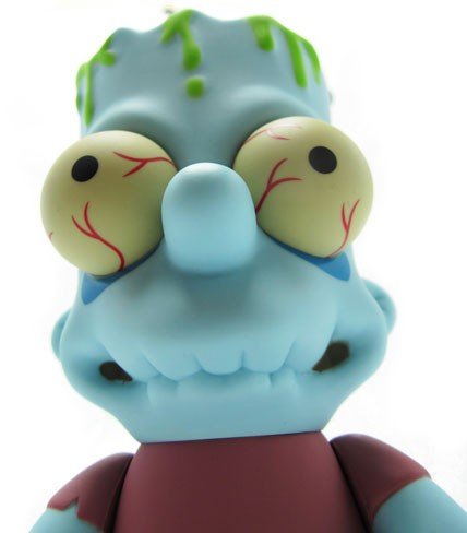 Zombie Bart  figure by Matt Groening, produced by Kidrobot. Detail view.
