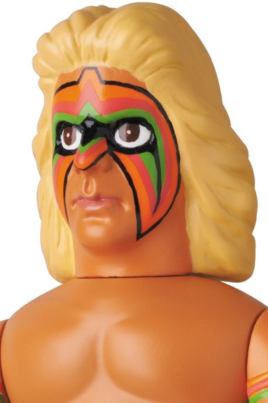 The Ultimate Warrior figure, produced by Medicom Toy. Detail view.