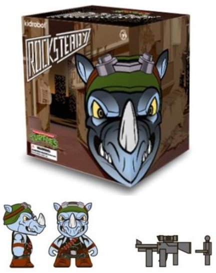 TMNT Rocksteady 7inch Figure figure by Viacom, produced by Kidrobot. Packaging.