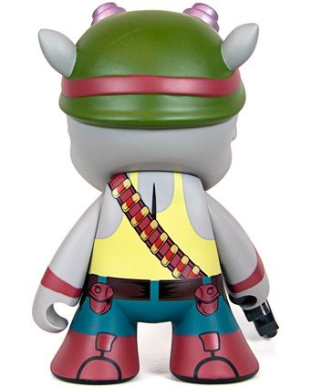 TMNT Rocksteady 7inch Figure figure by Viacom, produced by Kidrobot. Back view.