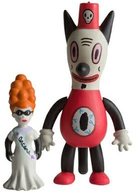 Toby & Princess of Secrets figure by Gary Baseman, produced by Kidrobot. Front view.