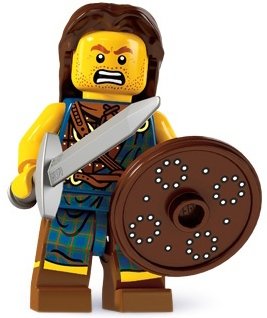 Highland Battler figure by Lego, produced by Lego. Front view.