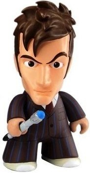 10th Doctor - Pinstriped figure by Matt Jones (Lunartik), produced by Titan Merchandise. Front view.