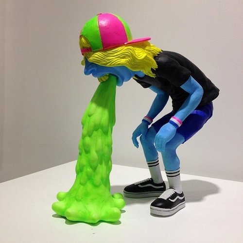 Vomit Kid figure by Okeh, produced by Fifty Fifty. Front view.