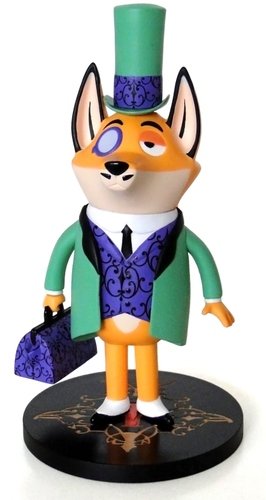 Tr!ckster Fox  figure by Jeff Pidgeon, produced by Bigshot Toyworks. Front view.