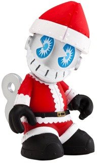 KidHoHoHo Christmas Bot figure by Jeremy Madl (Mad), produced by Kidrobot. Front view.