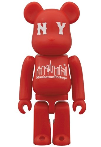 Manhattan Portage 30th Anniversary Be@rbrick 100% figure, produced by Medicom Toy. Front view.
