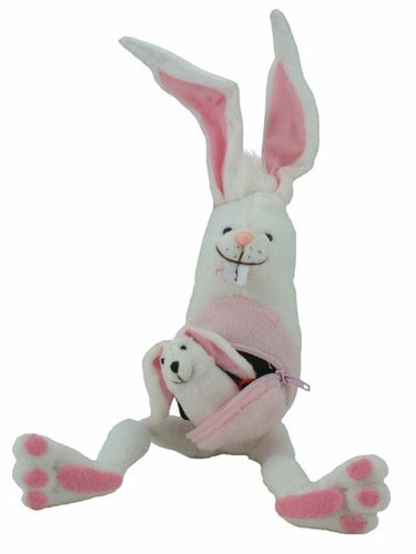 Bunnywith Baby figure by Alex Pardee, produced by Rock America. Front view.