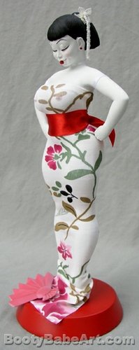 Double D Kokeshi figure by Spencer Davis. Front view.