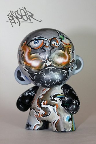 Saper Custom Munny  figure by Dmn, produced by Kidrobot - Custom. Front view.
