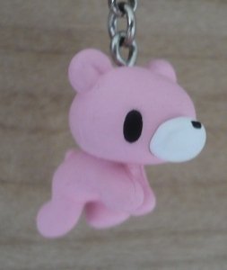 Gloomy Bear Zipper Pull (Baby Pink) figure by Mori Chack, produced by Kidrobot. Front view.