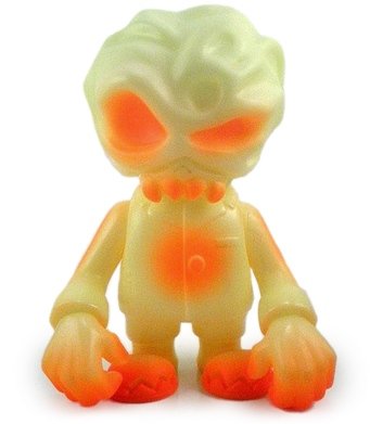 FrankenBrain - Orange GID figure by Secret Base X Super7, produced by Secret Base. Front view.