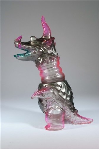 Mini Dragamel - Clear Pink Silver figure by Tim Biskup, produced by Gargamel. Front view.