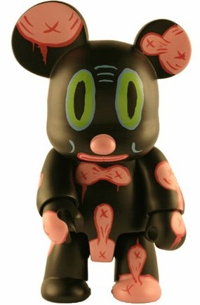 Black Bear OX-OP figure by Gary Baseman, produced by Toy2R. Front view.