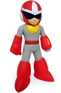 Proto Man figure by Capcom, produced by Jazwares. Front view.