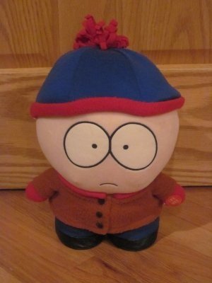 Stan - Plush figure by Matt Stone & Trey Parker, produced by Fun 4 All. Front view.