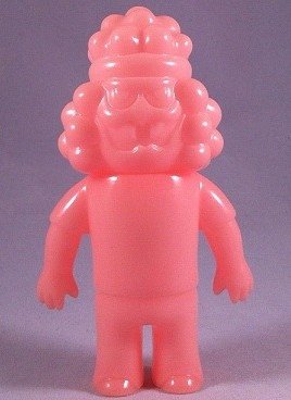 Hollis price unpainted GID pink figure by Le Merde, produced by Super 7. Front view.