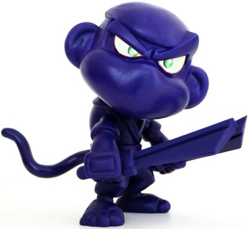 Deadly Ninja Monkey - Eggplant  figure by Jerome Lu, produced by Mana Studios. Front view.