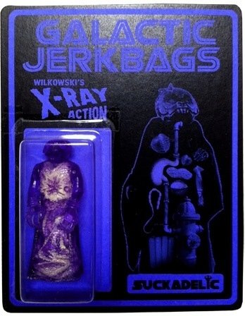 Galactic Jerkbag X-Ray Edition figure by Scott Wilkowski, produced by Suckadelic. Front view.