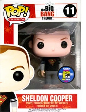Sheldon Cooper - Superman (SDCC 2012) figure, produced by Funko. Front view.