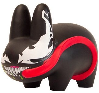 Marvel Venom Labbit figure by Marvel, produced by Kidrobot. Front view.