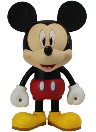 Modern Mickey Mouse figure by Disney, produced by Play Imaginative. Front view.