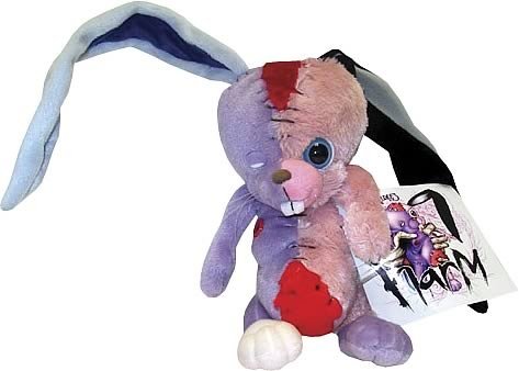 Harm (purple/pink) figure by Alex Pardee, produced by Rock America. Front view.