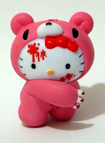 Gloomy x Hello Kitty figure by Mori Chack, produced by Sanrio. Front view.