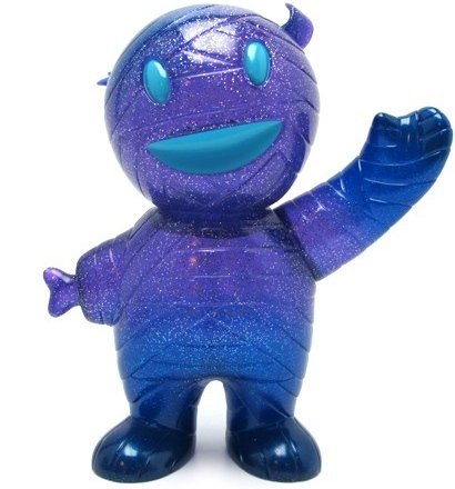 Mummy Boy - Clear Purple Glitter, Painted  figure by Brian Flynn, produced by Super7. Front view.