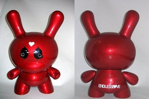 EndlessLove figure by Abe Lincoln Jr., produced by Kidrobot. Front view.