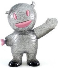 Mummy Boy - Clear Grey Glitter, Painted figure by Brian Flynn, produced by Super7. Front view.