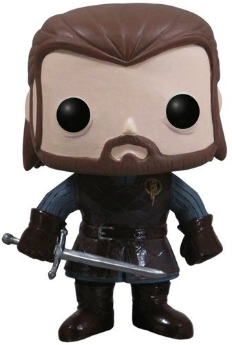 Ned Stark figure by George R. R. Martin, produced by Funko. Front view.