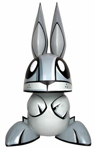 Colossus Bunny Gray Edition figure by Joe Ledbetter, produced by The Loyal Subjects. Front view.