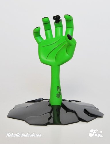 The Rising (Neon Green Chase) figure by Robotics Industries (Jim Freckingham). Front view.