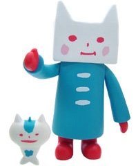 Cat & Carp - Blue figure by Galle Colle Nekonoko, produced by Toy2R. Front view.