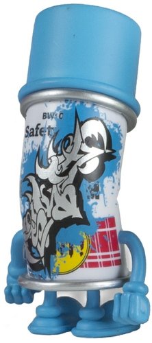 Blue Bentworld Can figure by Sket One, produced by Kidrobot. Front view.