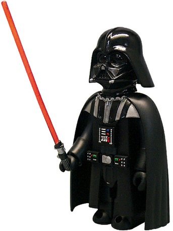 Darth Vader Kubrick 100% figure by Lucasfilm Ltd., produced by Medicom Toy. Front view.