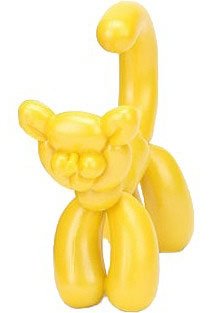 Yellow Cat figure, produced by Kidrobot. Front view.